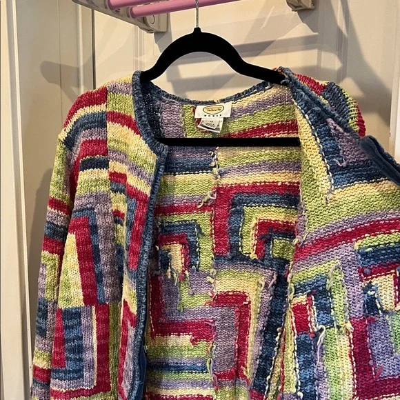 Talbots Multicolor Striped Zip up - Picture 3 of 4